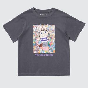 NWT Pop Mart x Uniqlo Gray Kids LABUBUs Graphic T-Shirt